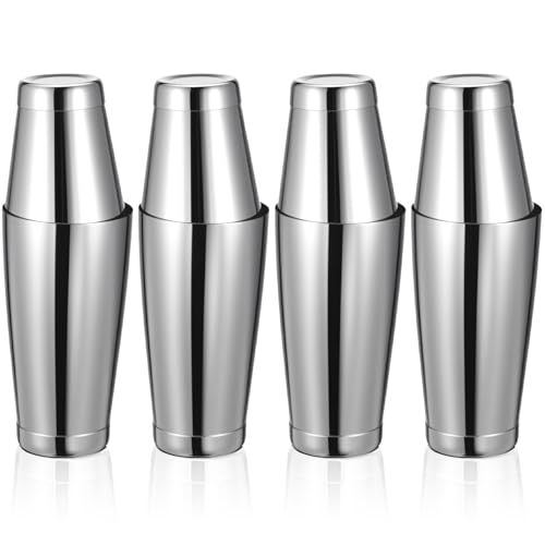 Coctelera Boston antiderrames de 8 piezas en acero inoxidable con vasos de 18 y 24 oz plata 2