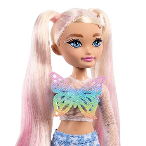 Barbie Dream Besties Barbie « Malibu » Poupée articulée aux cheveux blonds pratiquant le roller avec 9 accessoires sur le thème du maquillage JFX96 - vue 3