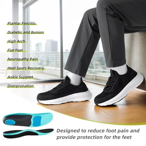 OrthoComfoot Men's Orthopedic Slip-On Loafers Walking Shoes: Comfortable Casual Arch Support Plantar Fasciitis Thick Sneakers, Breathable Work Tennis Orthotic Flat Feet Shoes for Foot Pain Relief4