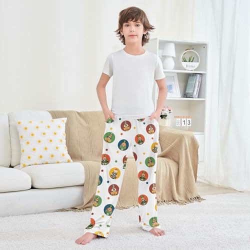 Boys' Pants Christmas Toy Dot Long Bottoms Jogger Pants Elastic Waist Trousers with Pockets S-XL3