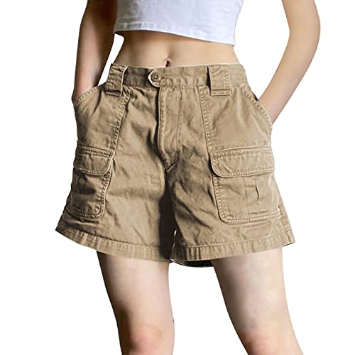 Mujer Pantalones Cortos Cargo Vaquero Verano Cintura Alta Ropa Adolescente Multibolsillos Diario Talla Grande Shorts Vaquero Universitario Gimnasio Suave Calle Denim Hot Pants