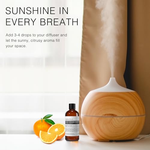 Image of Sweet Orange Essential Oil for Skin, Massage, Aromatherapy Diffuser | Pure and Natural, Sweet Orange Oil for Home, Meditation, Air Freshener, DIY Candle and Soap Making, 100ML / 3.38 fl oz