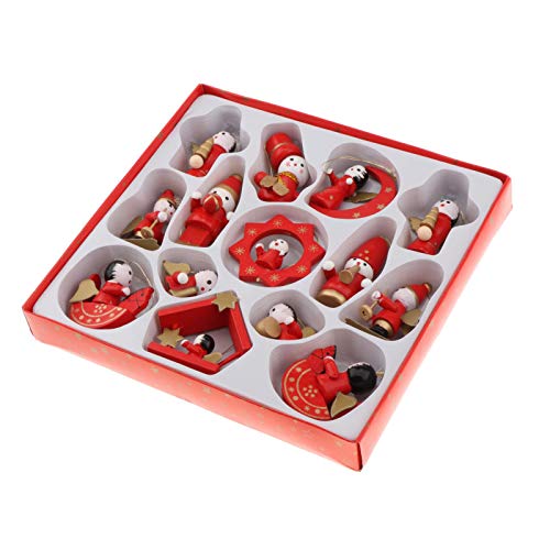 Decoração de Natal de Madeira Pendurado Árvore de Natal de Pingente - 14PCS 456