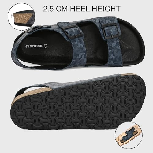 Image of Centrino Men's Berkin-Style Slip-On Sandals | Open Toe Design | Soft PU Footbed | Lightweight & Comfortable | Arch Support | On-Grip Sole | Casual Outdoor Wear (9215)