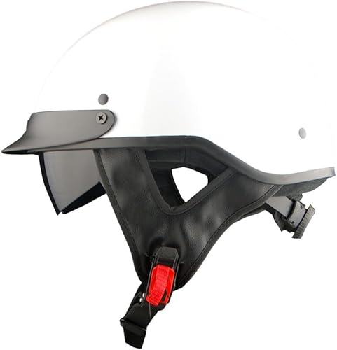 1Storm Casco de media cara para motocicleta, ciclomotores, scooter piloto con visera ahumada interior retráctil HKY205V