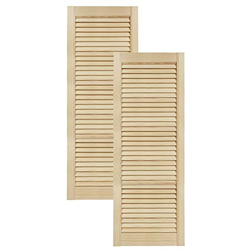 Lamellentüren Holz 2er Pack 394x1100 mm | Holztür aus massiver Kiefer mit...