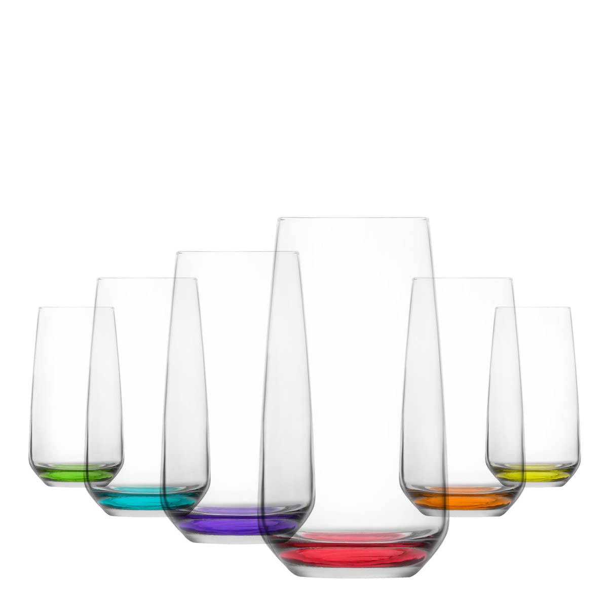 LAV Coral Lal Coloured Tumblers Cocktails Water Juice 480ml/cc Set of 6 Boxed Gift
