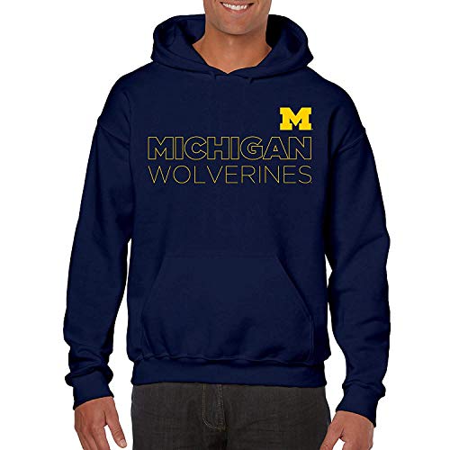 AH1163 - Michigan Wolverines Modern Outline Hoodie - 3X-Large - Navy - Image 4