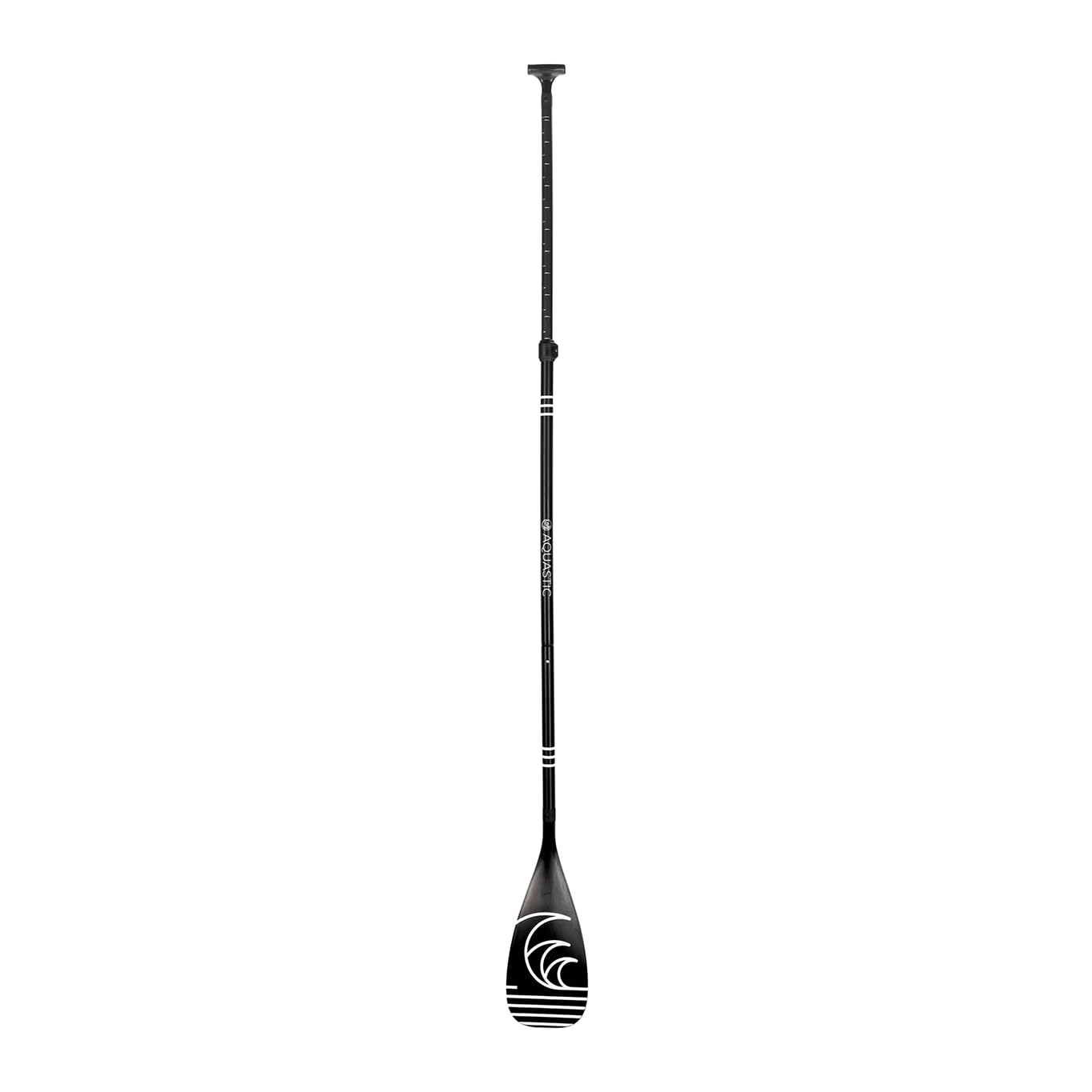 AQUASTIC, SUP Paddle AQS-SPD - Asta in alluminio regolabile in 3 pezzi, con lama rinforzata in fibra di vetro, resistente, nero