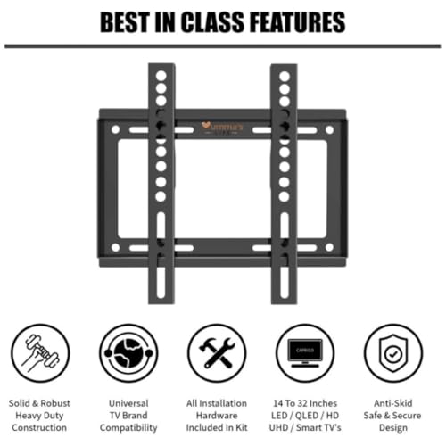 Image of Mumma's LIFE TV Stand | Universal Fixed TV Stand Wall Mount for 14-32 Inch LED /HD /Smart TVs | Heavy Duty Wall Mount Bracket - Pack of 1