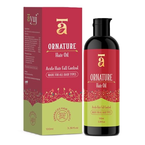 Image of Ornature Herbal Hair Oil for Hair Growth & Hair Fall Control | Ayurvedic Formula for Scalp Nourishment | Enriched with Natural Herbal Ingredients | Promotes Stronger, Healthier & Shinier Hair | Suitable for Men & Women | All Hair Types