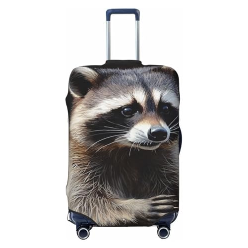 Travel Luggage Covers For Suitcase, Raccoon Elastic Suitcase Protector Washable Anti-Scratch Suitcase Baggage Cover Luggage Protector Fits 18-32 Inch Luggage
