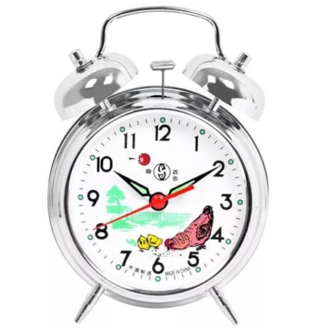 Generico Orologio Da Tavolo Sveglia Meccanica Carica Manuale Doppia Campana Retrò