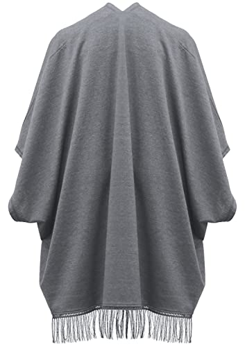 Hanes Women's Fringe Shawl Wrap (Heather Grey)3