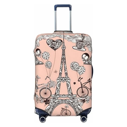 Bicycle Coffee Balloon Print Luggage Suitcase Cover Protector Luggage Washable Covers With Concealed Zipper