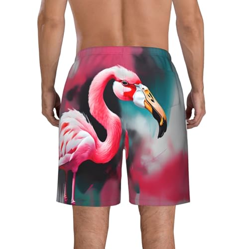 Painting Flamingo Print Stylish Beach Shorts Swim Trunks Lightweight Breathable Summer Outdoor Activities3