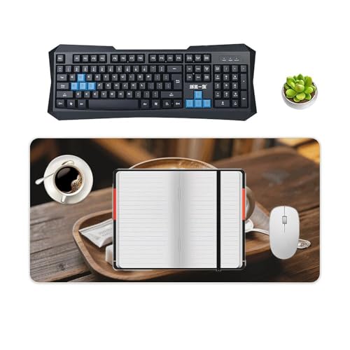 Desk Pad Protector 24x12 Inch Extended Coffee Keyboard Mouse Mat miniatura 4