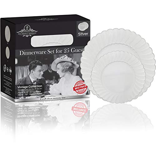 Scalloped Plastic Plates. Tiger Chef 60Count, 8inch Pink Color Round