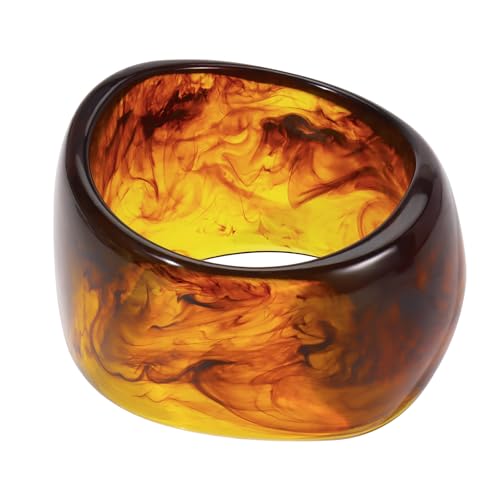 Bocar Chunky Cuff Vintage Resin Bangle Wide Bracelet Irregular Geometric Wristband for Women Prom Holiday Jewelry Gift (SL-1010)