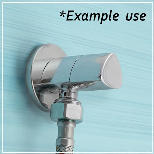 AERZETIX - C74939 - Absperrventil 1/2x1/2 + rosette und PTFE dichtung mit dreieckigem griff - aus messing und vernickelter beschichtung - wasserventil badezimmer küchenspüle anschluss