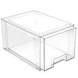 BINO | Stackable Storage Drawers, Tall Large - Clear | THE CRATE COLLECTION | Storage Bins With Drawers | Bathroom Organizers | Under Sink Organizer | Vanity Cabinet Home Organization