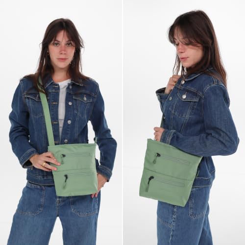 Image of Sherpani Sadie, Nylon Crossbody Bag for Women, Shoulder Bag (Olivine)