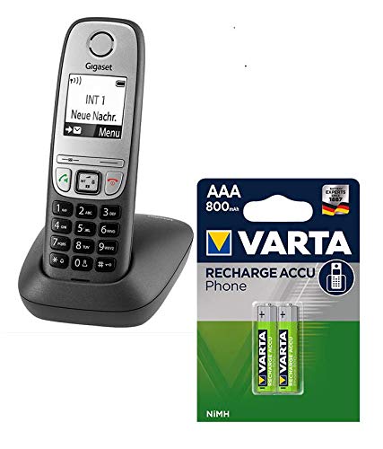 Gigaset Comfort - Schnurloses Telefon für Büro und Zuhause mit großem Display und Freisprechfunktion – inkl. Varta DECT Phone AAA 800mAh Akkus
