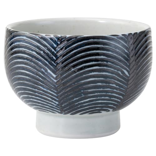 Hasamiyaki 25306 Mari Bowl, Capacity: Approx. 11.8 fl oz (350 ml), Arch Blue, Microwave Safe, Dishwasher Safe