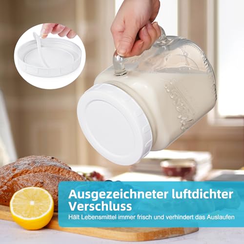 Absovetu Einmachgläser mit Schraubdeckel, 2 Liter, 2 Stück Vorratsgläser – Ansicht 3