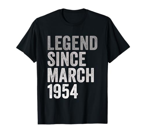 Leyenda Desde Marzo De 1954 Año y De Cumpleaños Nacimiento Camiseta