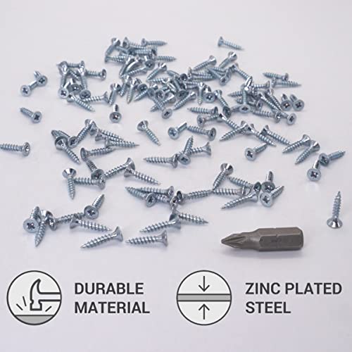 SKIR'CO (Pack of 1000 pcs) Zinc Plated Steel 2.5 x 12 mm Silver Wood Screws, Pozidriv Countersunk Head, Chipboard Screws - Image 3