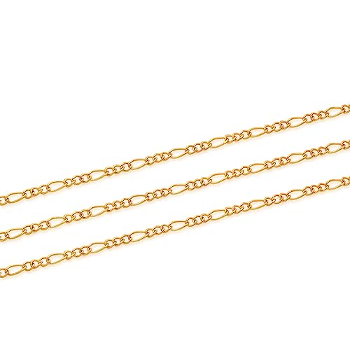Adabele 16.4 Feet (5 Meters) Premium Tarnish Resistant 24K Gold Diamond Cut Figaro Chain 4.5Mm Long Lasting For Jewelry Crafting Making Bs5-C1 #TOP5