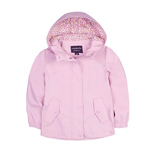 Image of Rokka&Rolla Girls' Rain Jacket Waterproof Rubber Slicker Toddler Raincoat for Little Girls 2T-12