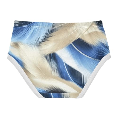 Cotton Girls Underwear Toddler Soft Blue Beige Feathers Cute Panties Girl Pattern Kids Undies Briefs 2t2