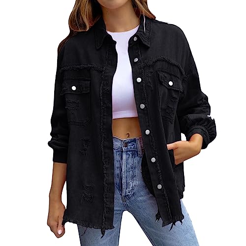 Jean Jacket Women Oversized Denim Jacket Trendy Fall Jackets for Women 2025 Fall Fashion Shackets Outfits