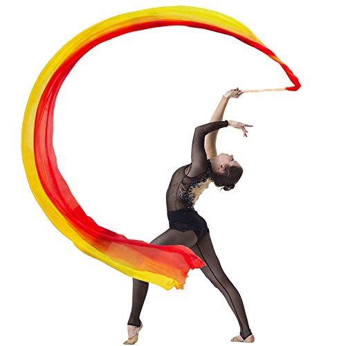 Cinta de seda de danza de 16.4 pies con barra para giros y baile artístico