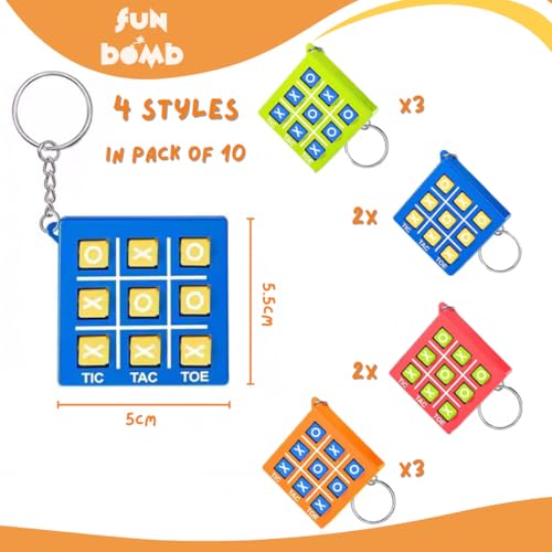 Image of Tic Tac Toe Keychain | Pack of 10 | Return Gifts | Toy for Kids | 5.5 cm x 5 cm