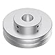 CHANCS Doppelkeilriemenscheibe aus Aluminiumlegierung 60mm OD 20mm fester Durchmesser Riemenscheibe für Motorwelle 6mm(1/4) PU-Rundriemen