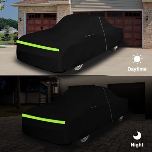 Image of Waterproof Car Cover Compatible with 1966-1974 Dodge Charger, 210T Polyester with Cotton Liner All Weather Car Covers with Zipper Door & Lock for Dust Snow Rain Protection