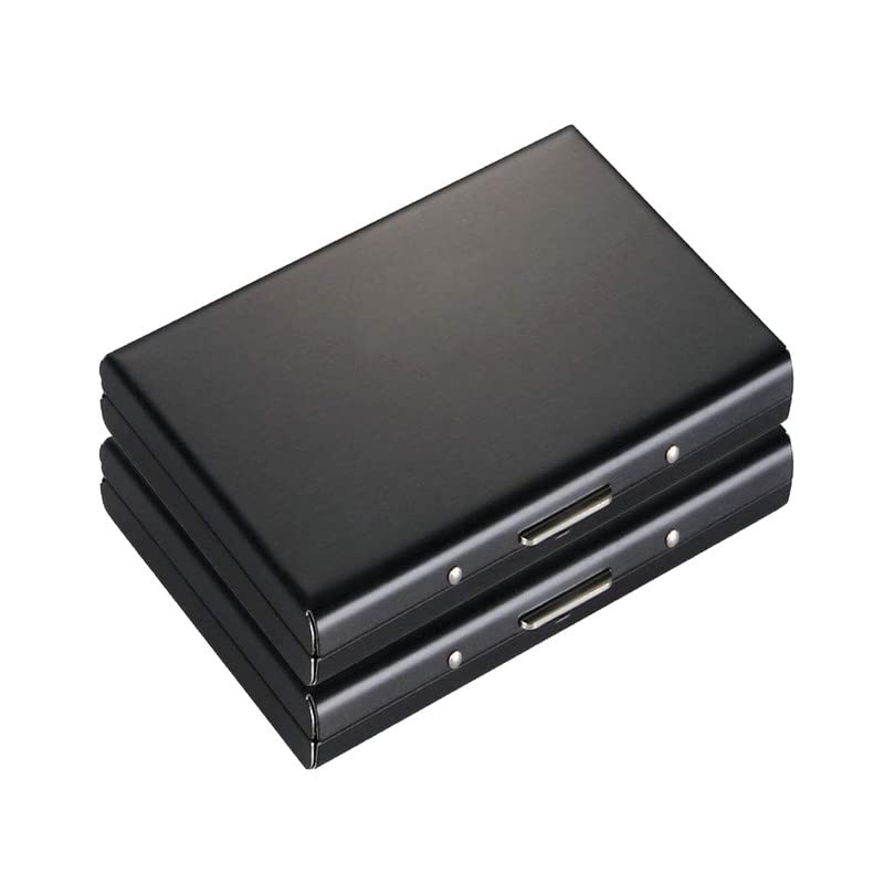 OFIXO Premium Metal Black Stylish Waterproof Executive Credit/Debit/ATM/ID/Visiting Super Sleek, Sturdy || 6 Card Holder 9.5cm X 6.7cm X 1.3cm|| (Black - Pack of 2)-picture-18