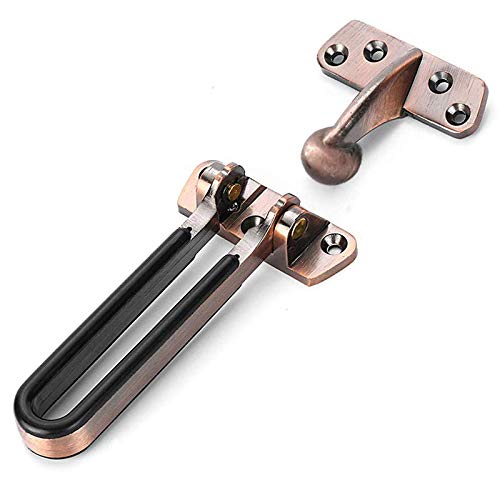 (2Pack) Black U Swing Bar Lock Door Guard for Hinged Swingin Doors,Secondary Security Lock