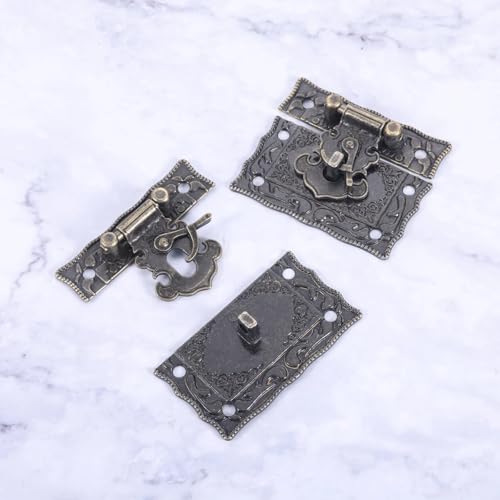 Charnières et fermoir boîte bijoux bois au style rétro rigide