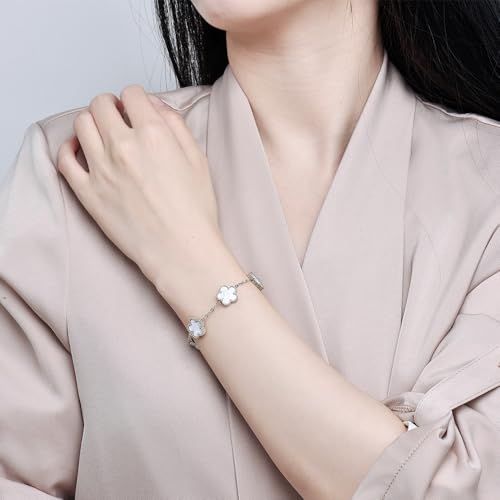 18K Gold-Plated Four Leaf Clover Bracelet for Women,Adjustable lucky Bracelet Set Jewelry Gift-Hypoallergenic Charm for Birthdays, Wellness & Daily Wear3