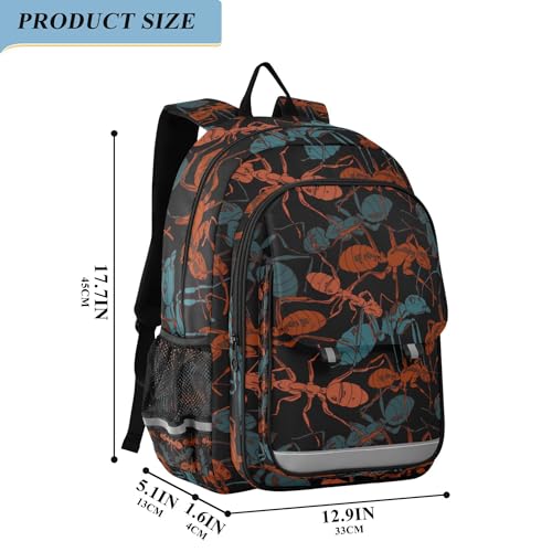 Many Ants Backpack, School Backpack Lightweight Laptop Backpack Students Book Bag and Reflective Stripes2