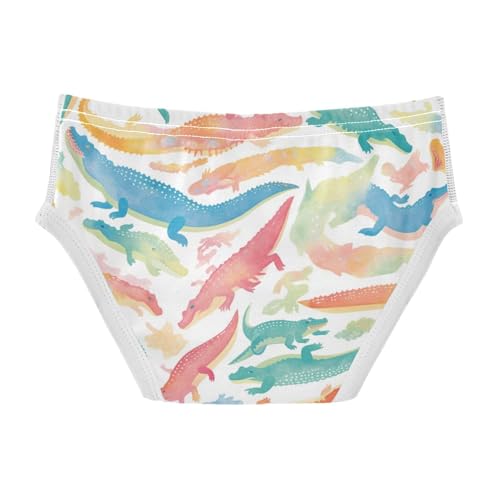 KLL Watercolor Crocodiles Baby Boys Pure Cotton Boxer Briefs Breathable Children Panties2
