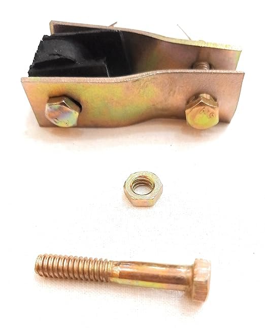 Image of Heavy Duty Steel & Rubber to Ceiling Hook clamp or shackle with 6mm Bolt, 1.8mm Hanger arm & 3 Nut with Earthing screw Locking Pins To Ceiling Hook Attachment Clamp