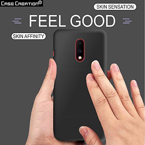 Image of Case Creation Luxurious OG Series for Oneplus7 Case Cover,Anti-Dirty Slim Case Frosted Matte Cute Candy TPU Raised Bezel (Splash of Color) Back Cover for Oneplus 7 -Black