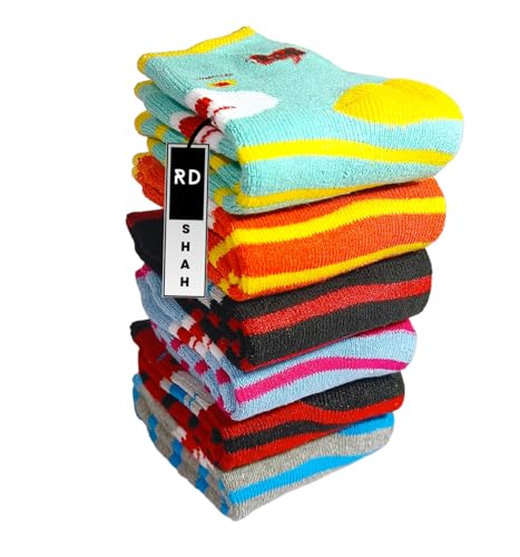 Image of Luxury fashion Winter Warm Socks for Kids Toddlers Boys Girls Thick Thermal Woolen Socks Terry Lined Cozy Ankle Socks for Children (Pack of 6 Pairs)