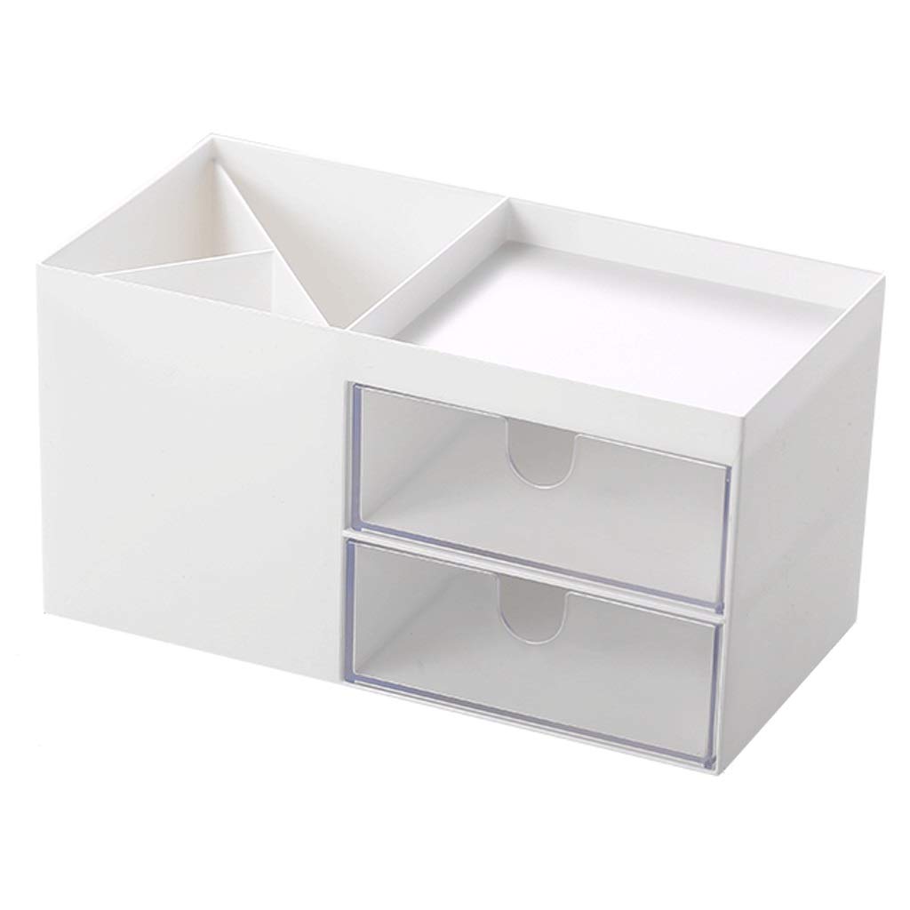 Uchwyt na długopis na biurko wielofunkcyjny uchwyt pióra Pen Organizator z szufladą do biurka stacjonarnego Organizator Rack do przechowywania domowych Uczestnicy Wielofunkcyjne (Color : White)