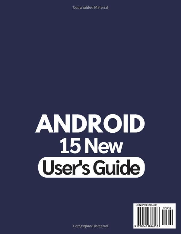 Back cover of Android 15 New User's Guide book